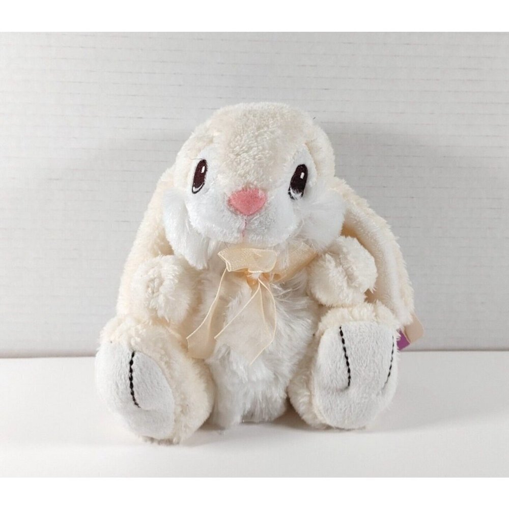 Walmart  Happy Hopster Bunny Plush 7 Inch Stuffed Animal Yellow Embroidered Eyes
